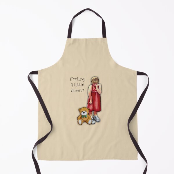 Item preview, Feeling A Little Down? With Pouty Girl and Teddy Bear, Humor designed and sold by JoyfulWhimsy.