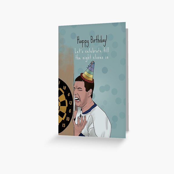 Vista previa del artículo con la obra «Divertida tarjeta de cumpleaños con la ilustración de Adam Sandler "Happy Gilmore"», diseñado y vendido por Michelle Cameron.