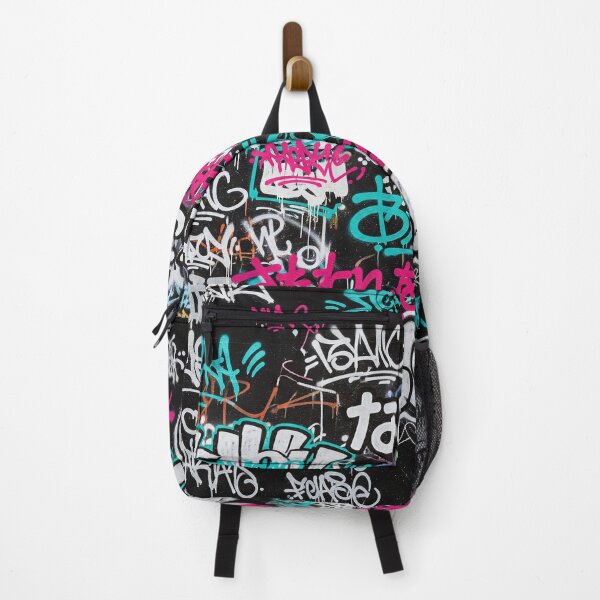Item preview, Japanese Positive Words Graffiti: White Pink Teal on Black Wall designed and sold by JohnnyVillas.