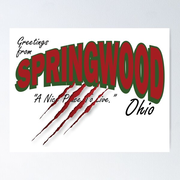 Item preview, Greetings From Springwood, Ohio! Retro Postcard Design. designed and sold by HorrorEggs.
