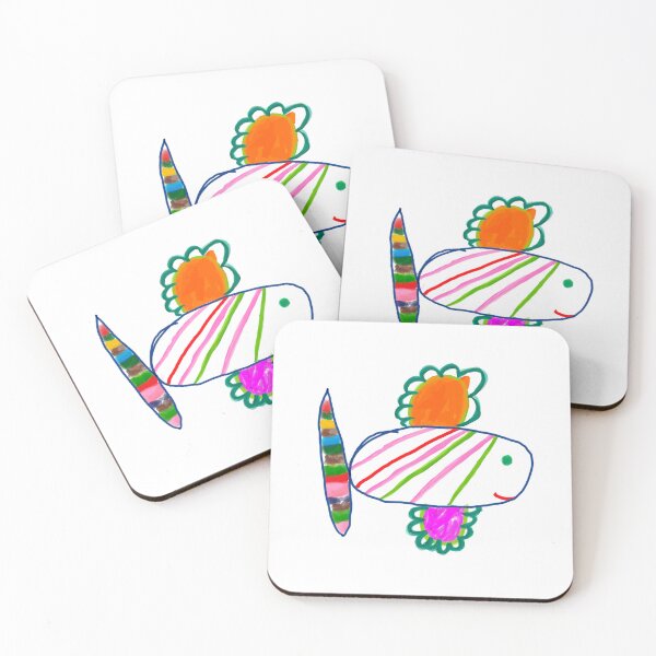 Item preview, childhood drawing - fish 1 - white background designed and sold by MentaLee.