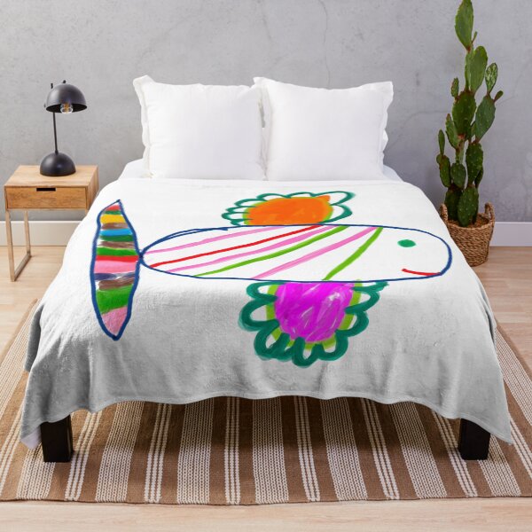Item preview, childhood drawing - fish 1 - white background designed and sold by MentaLee.