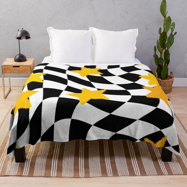 Item preview, Wavy Checkerboard Background with Yellow Stars designed and sold by larissa-myrie.