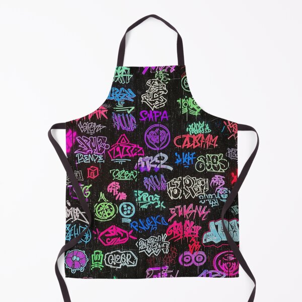 Item preview, Cyberpunk Graffiti Tags on Black Wood Planks: Vivid Purple & Pink designed and sold by JohnnyVillas.
