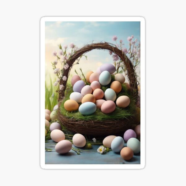 Item preview, Easter colored eggs in a basket designed and sold by digoarpi.