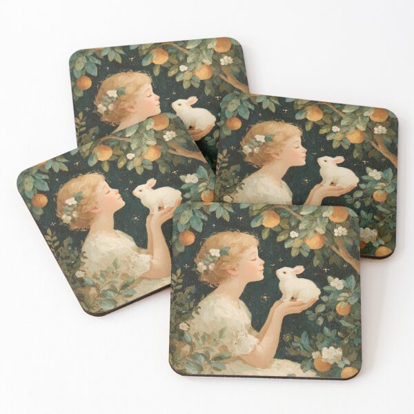 Item preview, Fairy Girl and Her Bunny Familiar in an Enchanted Grove designed and sold by Magical Art Store.