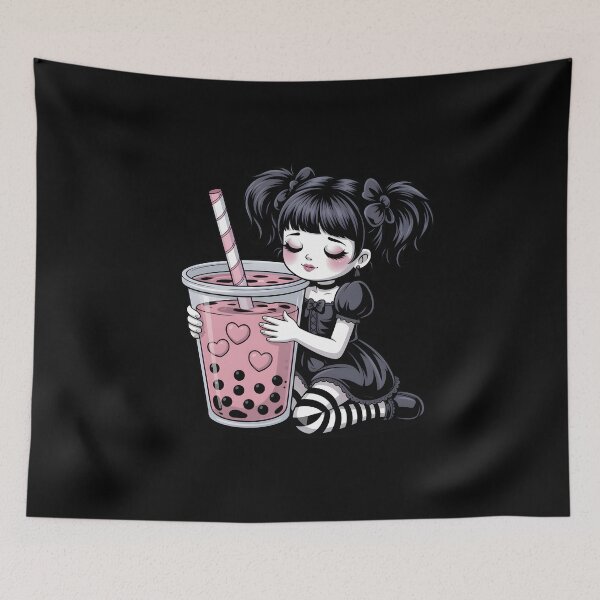 Item preview, Goth Girl Loves Boba – Kawaii Bubble designed and sold by Fragy72.