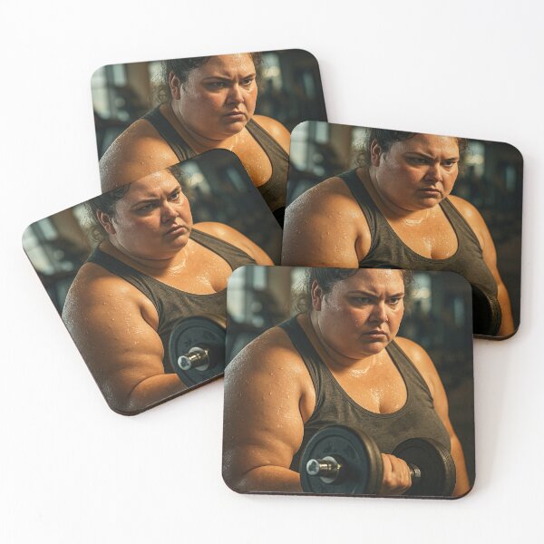 Item preview, Focused Woman Lifting Dumbbell in Intense Gym Workout designed and sold by soulofalion.