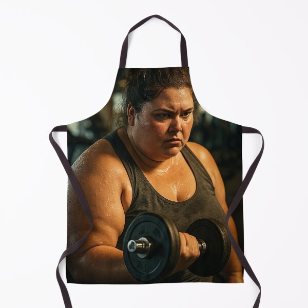 Item preview, Focused Woman Lifting Dumbbell in Intense Gym Workout designed and sold by soulofalion.