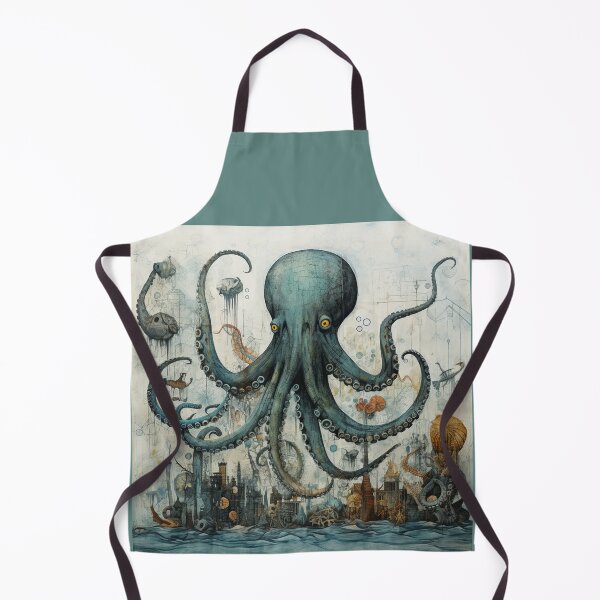 Item preview, Surreal Vintage Fantasy Steampunk Octopus designed and sold by FUNKARIUM.