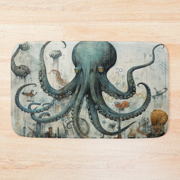 Item preview, Surreal Vintage Fantasy Steampunk Octopus  designed and sold by FUNKARIUM.