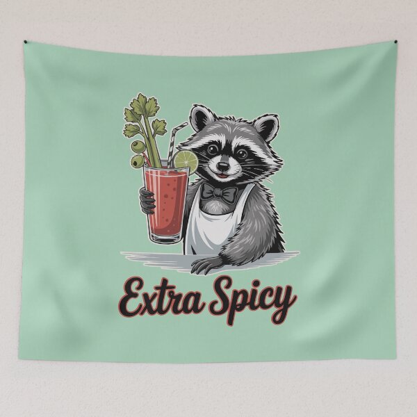 Item preview, Extra Spicy Raccoon Bloody Mary Graphic Funny Brunch Drink Design Cocktail Lover Gift Cheeky Animal Cocktail Humor Bar Joke Foodie Humor designed and sold by XanaduHills.
