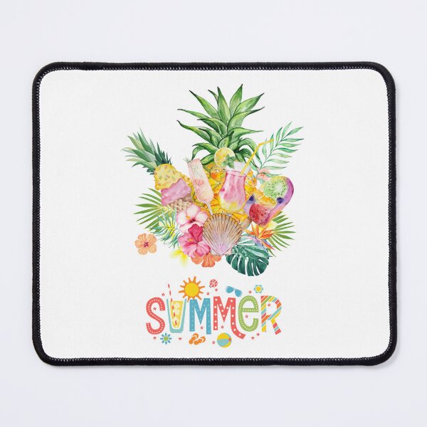 Aperçu de l'œuvre Ambiance estivale tropicale : illustration colorée de fruits et de palmiers créée et vendue par MaverickMarks.