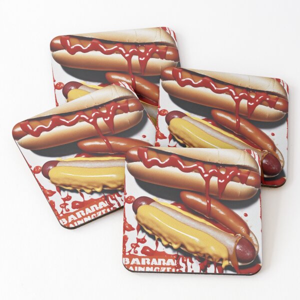 Item preview, 1970s Vibes Hot Dog, Mustard, Ketchup Messy Advertising Style  designed and sold by NickWhittleArt.