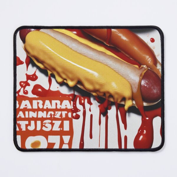 Item preview, 1970s Vibes Hot Dog, Mustard, Ketchup Messy Advertising Style  designed and sold by NickWhittleArt.