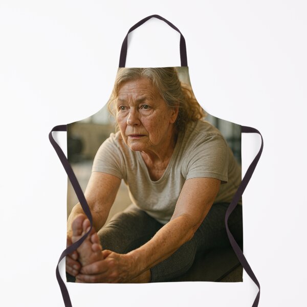 Item preview, Senior Woman Stretching in Natural Light Gym designed and sold by soulofalion.