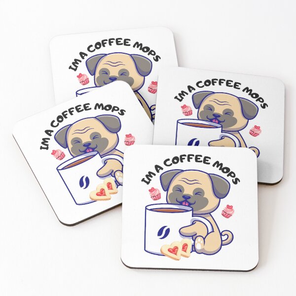 Item preview, Pug bebedor de café designed and sold by MitMopsundHerz Rosinchens_Welt.