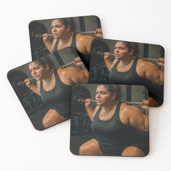 Item preview, Determined Woman Powerlifting with Barbell at Gym designed and sold by soulofalion.