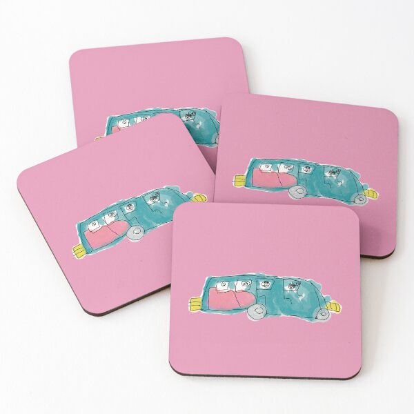 Item preview, childhood drawing - car 2 - pink background designed and sold by MentaLee.