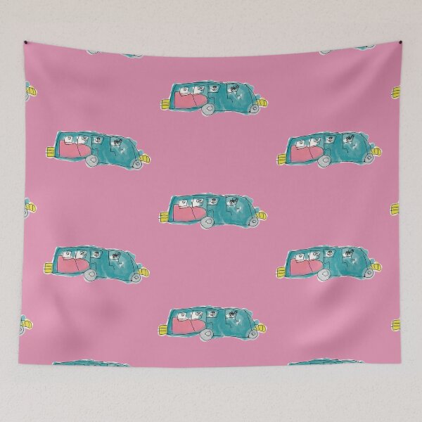 Item preview, childhood drawing - car 2 - pink background designed and sold by MentaLee.