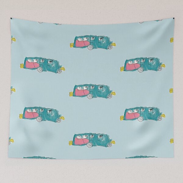 Item preview, childhood drawing - car 2 - light blue background designed and sold by MentaLee.