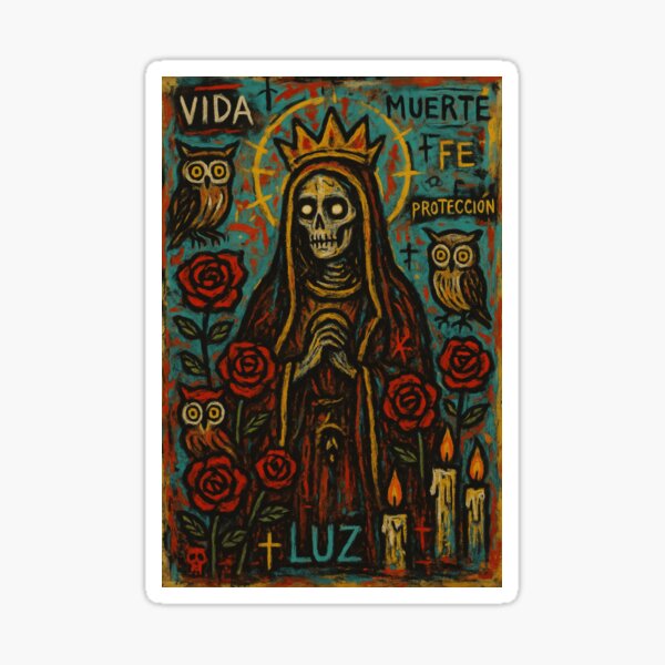 Item preview, Santa Muerte Urban Neo Expressionist Art Painting designed and sold by BlanquitaArt.