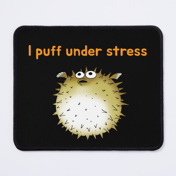 Item preview, Stressed Puffer fish Funny Cartoon Art designed and sold by CuteCartoon.