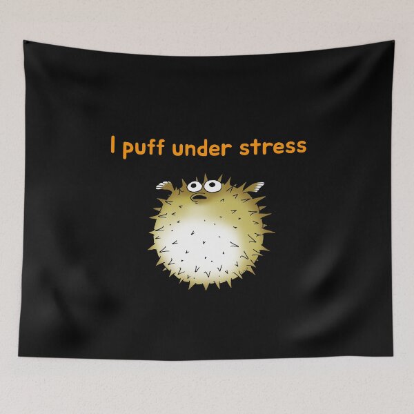 Item preview, Stressed Puffer fish Funny Cartoon Art designed and sold by CuteCartoon.
