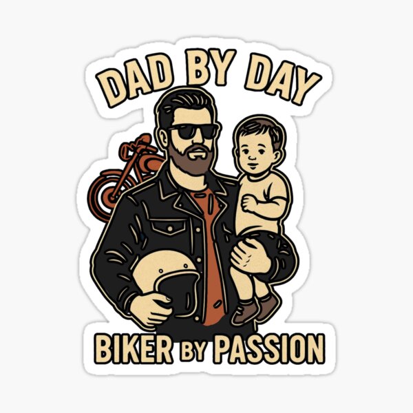 Item preview, Dad by Day, Biker by Passion – Motorcycle Dad Gift Design designed and sold by RideFightRhythm.