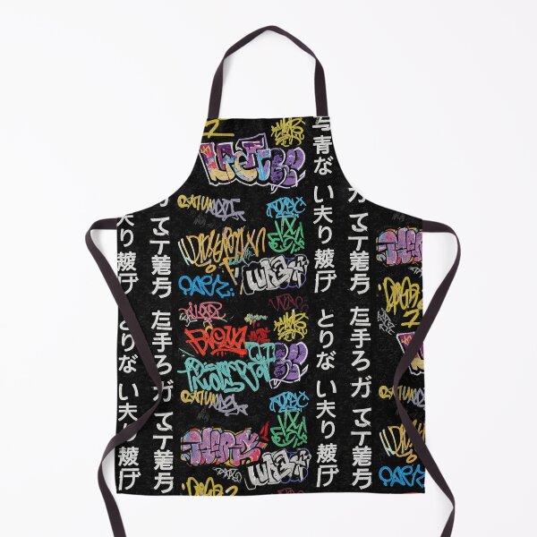 Item preview, Vertical Japanese Positive Words in Multi-Color Graffiti on Black Wall designed and sold by JohnnyVillas.