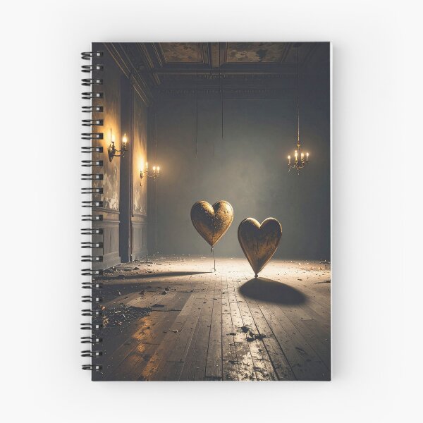 Item preview, Dos corazones de metal dorado en un lugar abandonado. designed and sold by angel-cat-22.