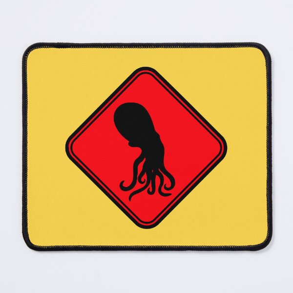 Item preview, Octopus Zone Danger Sign Warning Dangerous Giant Squid designed and sold by shirt-o-mat.