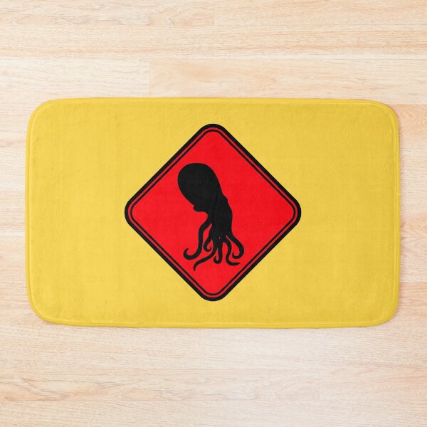 Item preview, Octopus Zone Danger Sign Warning Dangerous Giant Squid designed and sold by shirt-o-mat.