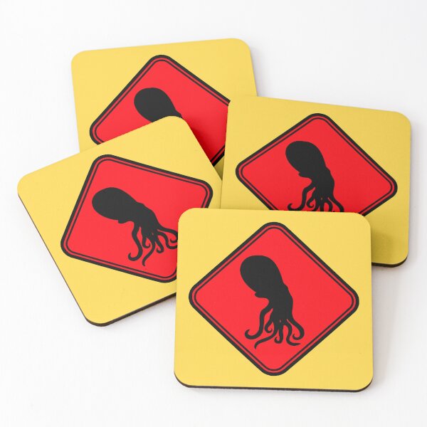 Item preview, Octopus Zone Danger Sign Warning Dangerous Giant Squid designed and sold by shirt-o-mat.