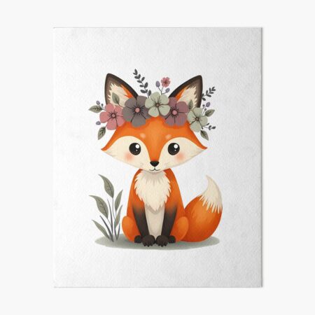 Item preview,  Woodland Fox With Floral Crown designed and sold by VibeTCreations.