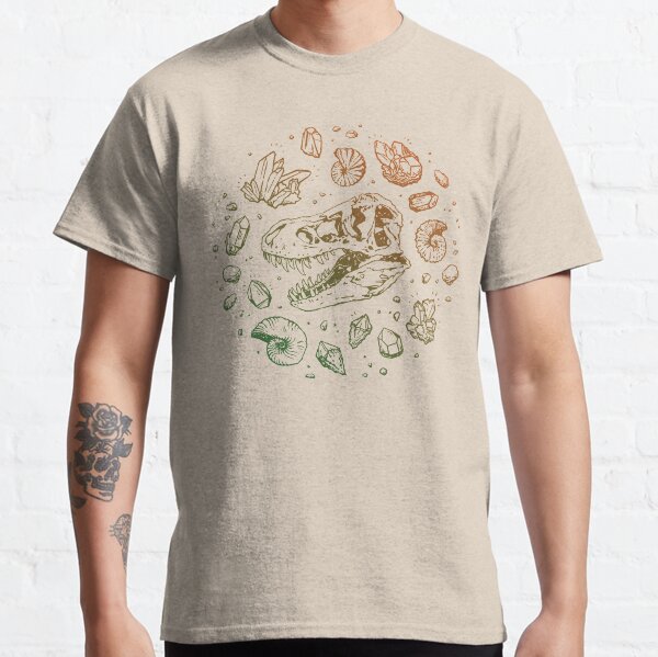 Geo-rex Vortex | Leaf Green & Pumpkin Spice Ombré | Dinosaur Fossil Art Classic T-Shirt