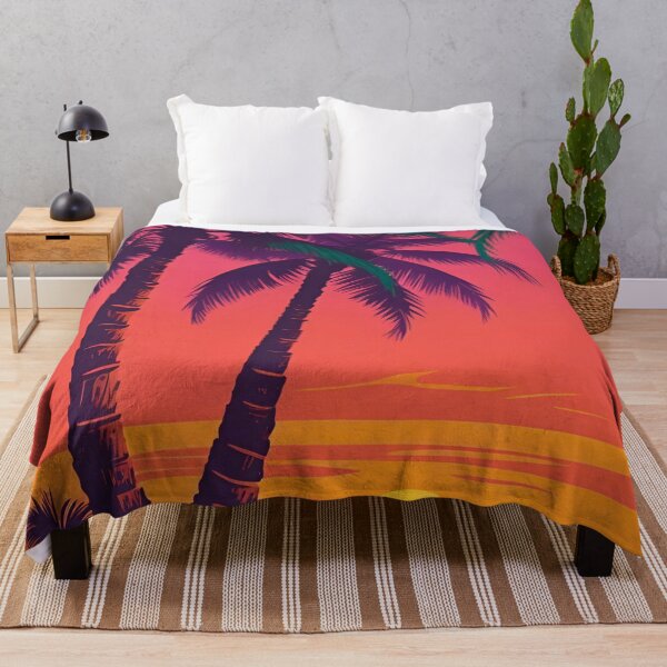 Item preview, Vibrant Tropical Summer Beach Sunset with Coconut Trees Design designed and sold by pnidesign.
