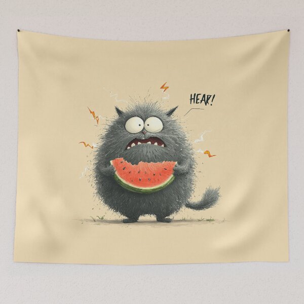 Item preview, Fluffy Shocked Cat designed and sold by zoecreatiwe.
