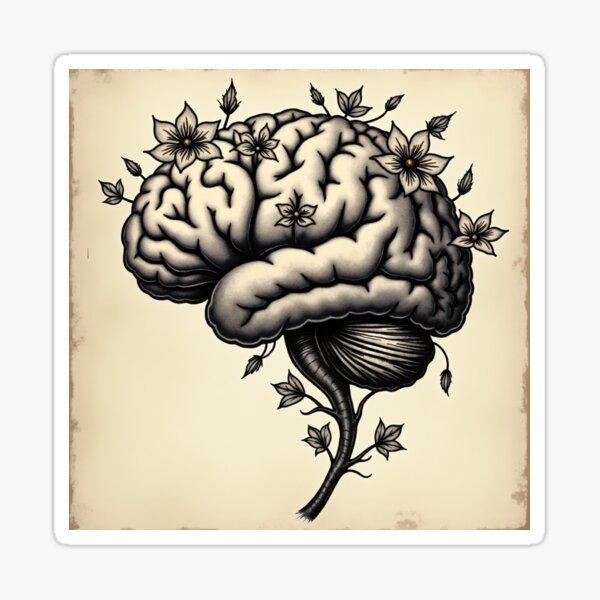 Item preview, Alzheimers Tattoo - Floral Brain Bloom designed and sold by Dreams--Cape.