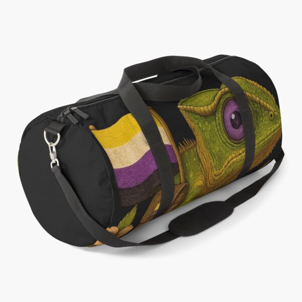 Item preview, Non-Binary Chameleon with Flag – Pride Jungle Vibes designed and sold by TeesAndSass.