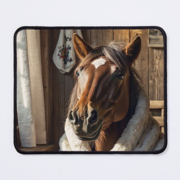 Item preview, Cozy Horse Wrapped in Blanket Holding Mug designed and sold by vk09.