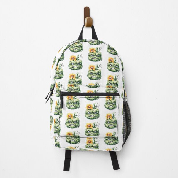 Item preview, Angry Green Pumpkin with Yellow Flower and Vines designed and sold by CreativeLarysa.