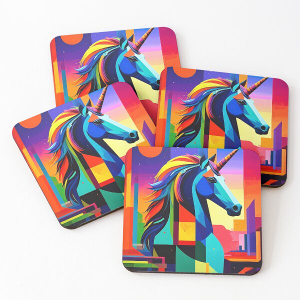 Item preview, Colorful unicorn abstract graphic designed and sold by angel-cat-22.