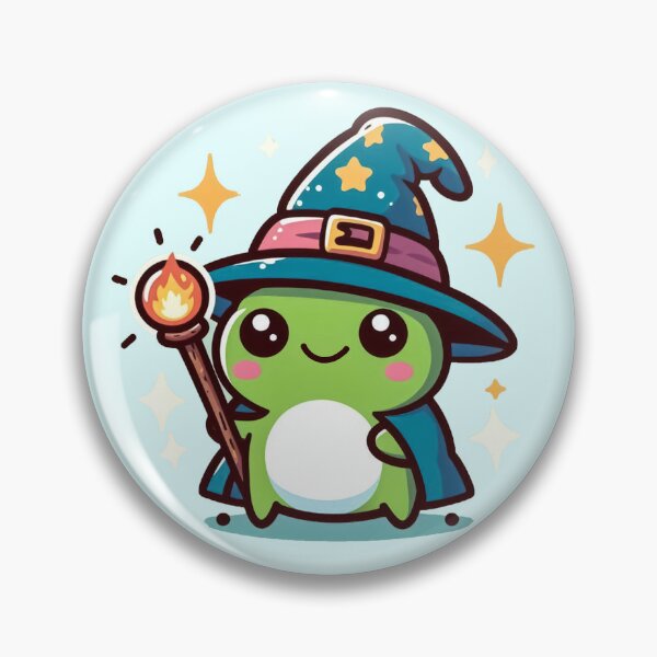 Item preview, Frog Wizard. Kawaii Magical Toad with Wand and Hat designed and sold by Dopamine Glitch.