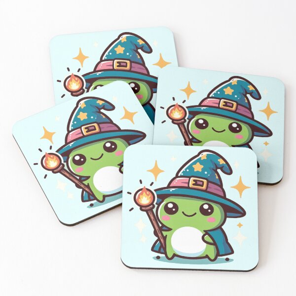 Item preview, Frog Wizard. Kawaii Magical Toad with Wand and Hat designed and sold by Dopamine Glitch.