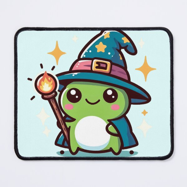 Item preview, Frog Wizard. Kawaii Magical Toad with Wand and Hat designed and sold by Dopamine Glitch.