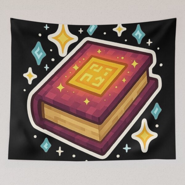 Item preview, Enchanted Book with Glowing Runes designed and sold by MYthic-Stickers.