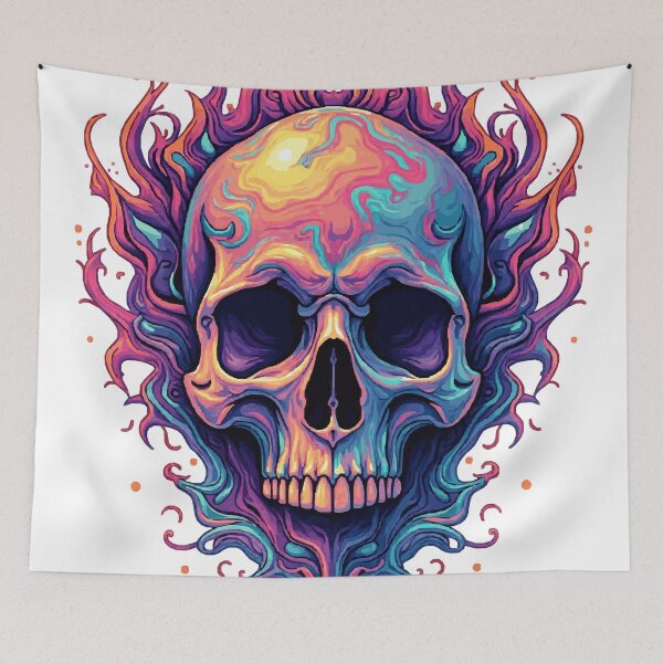 Item preview, Psychedelic Skull designed and sold by Kunst Uit Delfzijl.