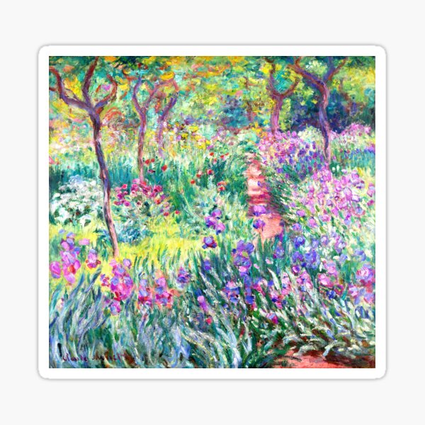 Aperçu de l'œuvre Le Jardin de l'artiste à Giverny (1900) – Paysage impressionniste de Claude Monet | Œuvre du domaine public de la Galerie d'art de l'Université Yale créée et vendue par GalleryRevival.