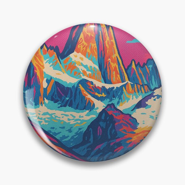 Item preview, Fitz Roy Mountain Travel Poster | Retro Pop Art Patagonia Print | Vintage Hiking Wall Art | Colorful Adventure Landscape Decor designed and sold by PaintedPixels01.